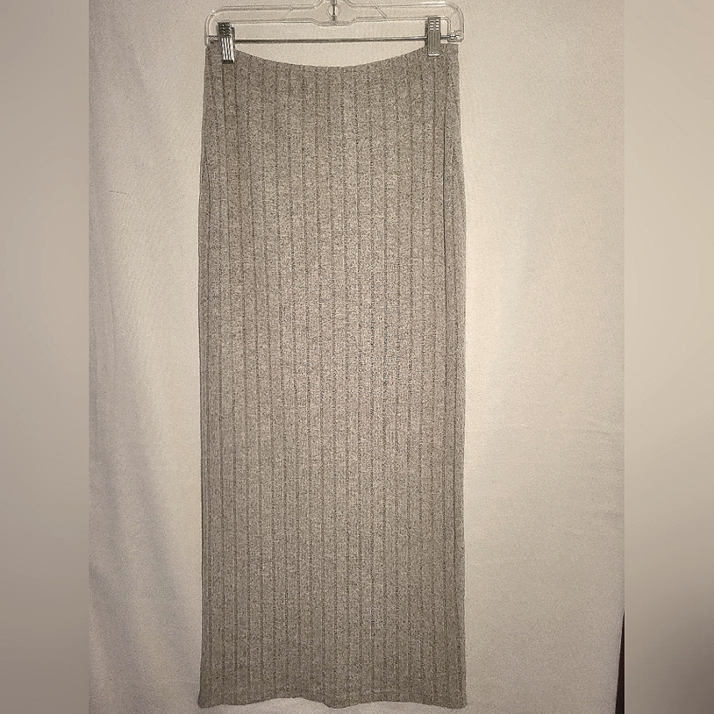 SHEIN Knit Ribbed Maxi Skirt with Stretch LG